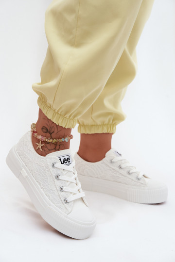 Chaussures décontractées avec motifs en dentelle et plateforme LEE ISLA LACE INOMEN LOIN 50261003.1FG en blanc 2