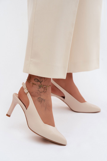 Sandales pour femmes Activé Smukłym Obcasie Sergio Leone SK158 beige 2