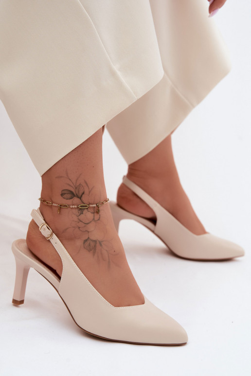 Sandales pour femmes Activé Smukłym Obcasie Sergio Leone SK158 beige