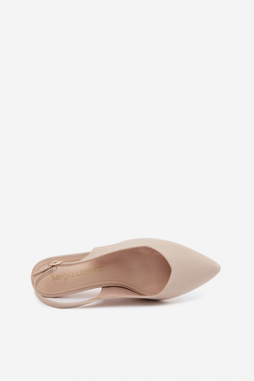 Sandales pour femmes Activé Smukłym Obcasie Sergio Leone SK158 beige