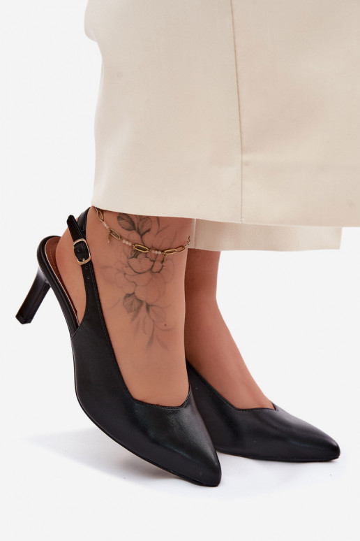 Sandales pour femmes Activé Smukłym Obcasie Sergio Leone SK158 couleur noire