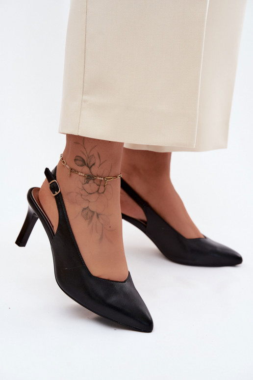 Sandales pour femmes Activé Smukłym Obcasie Sergio Leone SK158 couleur noire