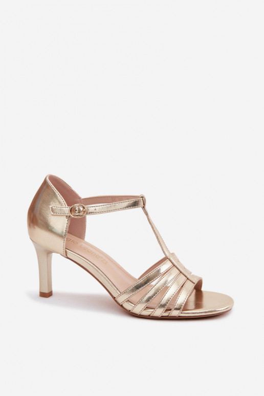 Sandales pour femmes avec lanières sur talon fin Sergio Leone SK132 en or