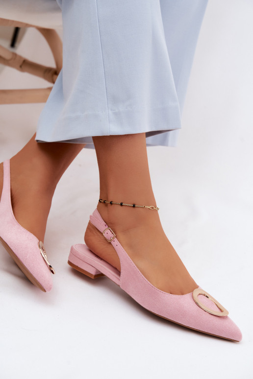 Sandales pour femmes avec des talons larges avec des ornements couleur rose Sparkle