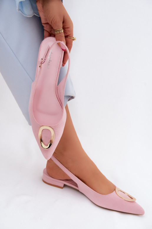 Sandales pour femmes avec des talons larges avec des ornements couleur rose Sparkle