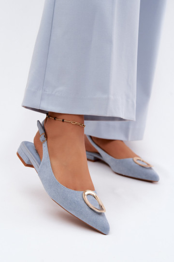 Sandales pour femmes avec des talons larges avec des ornements couleur bleue Sparkle 2