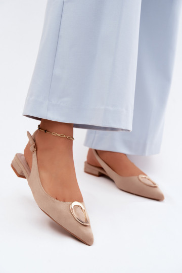 Sandales pour femmes avec des talons larges avec des ornements beige Sparkle 2