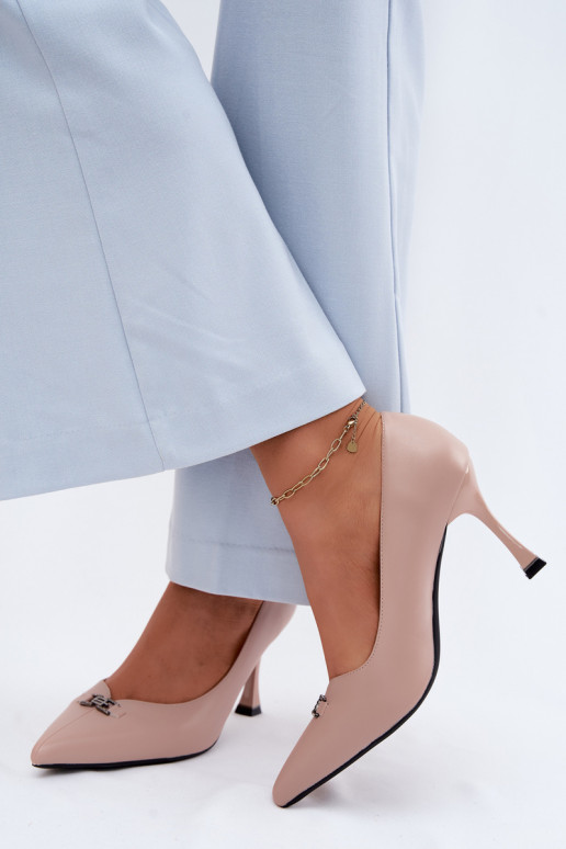 chaussures à talons hauts Avec des décorations Detalem Vinceza 62291 beige