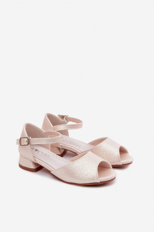 Sandales brillantes pour enfants couleur sable Pebble