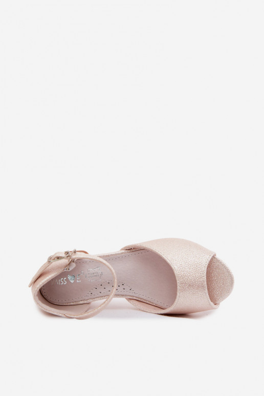 Sandales brillantes pour enfants couleur sable Pebble