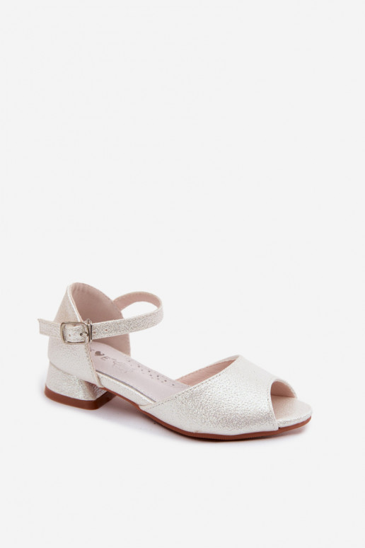 Sandales brillantes pour enfants blanches Pebble