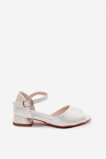 Sandales brillantes pour enfants blanches Pebble 2