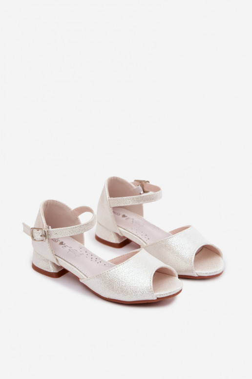 Sandales brillantes pour enfants blanches Pebble