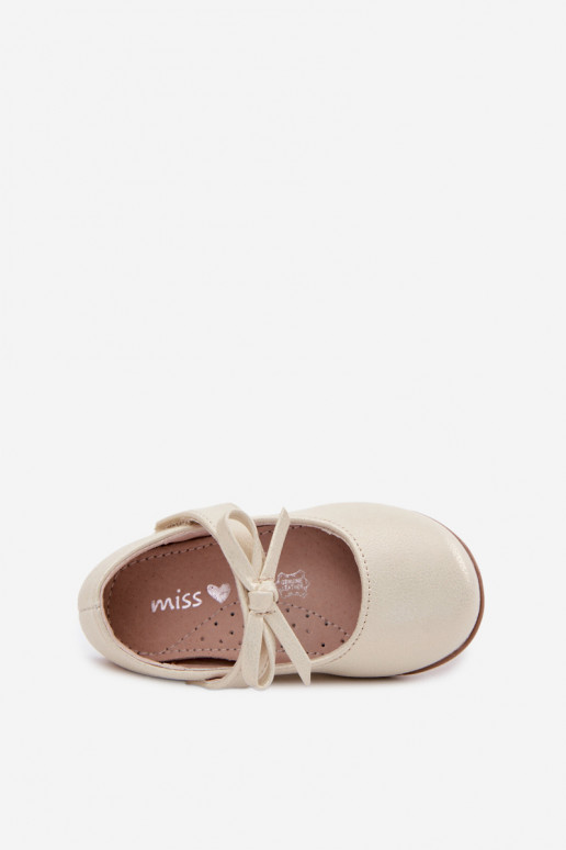 ballerines Puéril avec attaches adhésives avec des rubans beige Drippy