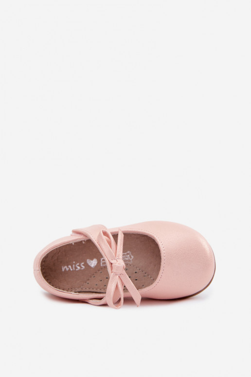 ballerines Puéril avec attaches adhésives avec des rubans couleur rose Drippy