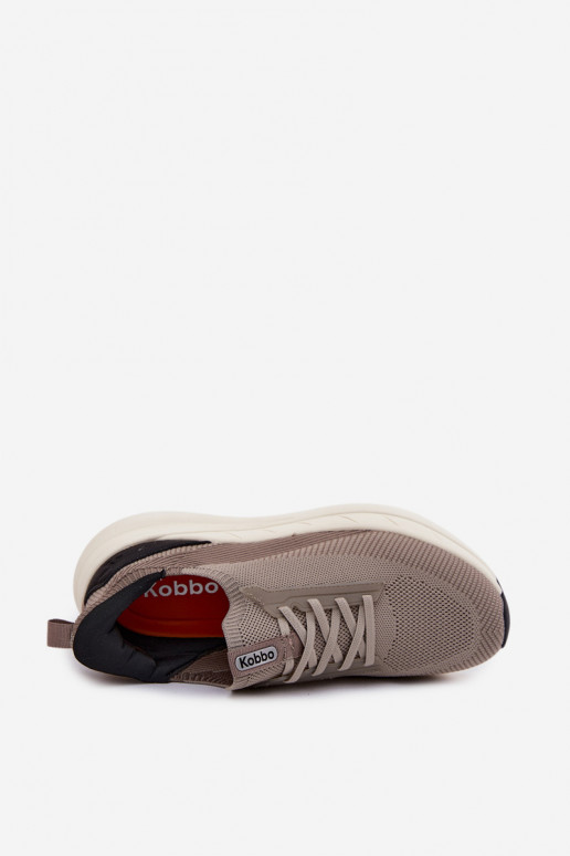 Chaussures de sport pour hommes à enfiler avec plateforme Kobbo 102421 couleur sable