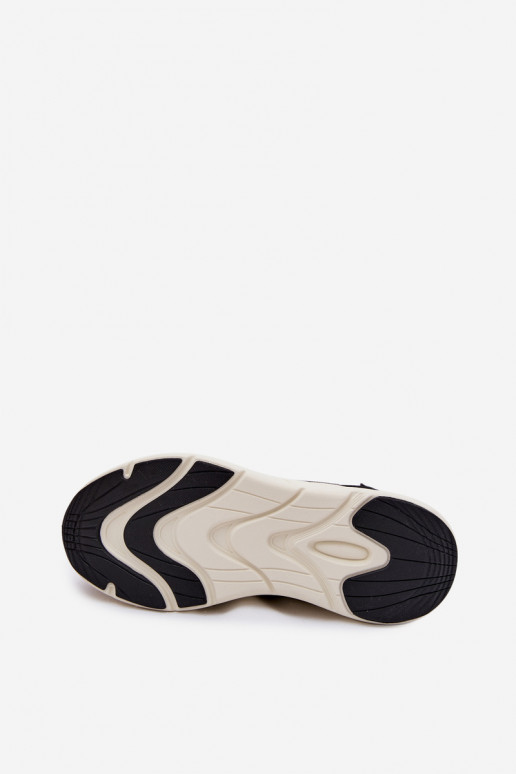 Chaussures de sport pour hommes à enfiler avec plateforme Kobbo 102421 couleur noire