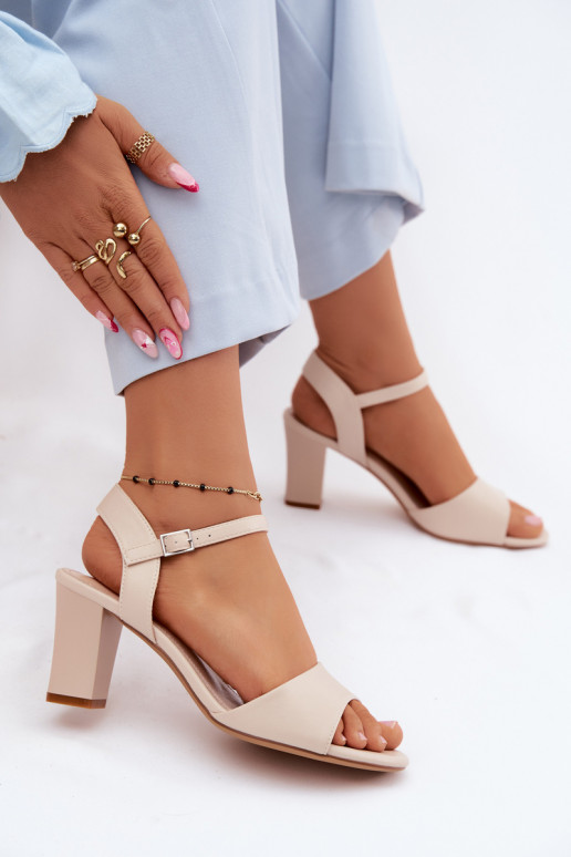 Sandales à talons hauts pour femme Sergio Leone SK861 beige
