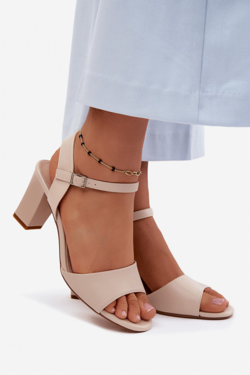 Sandales à talons hauts pour femme Sergio Leone SK861 beige