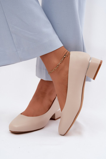 Chaussures à talons en simili cuir Sergio Leone PB417 couleur ivoire