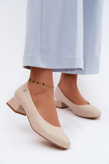 Chaussures à talons en simili cuir Sergio Leone PB417 couleur ivoire 2
