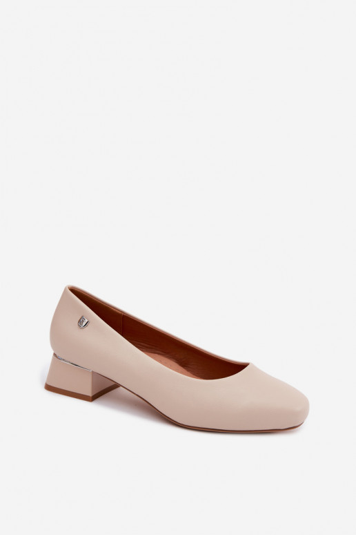 Chaussures à talons en simili cuir Sergio Leone PB417 couleur ivoire