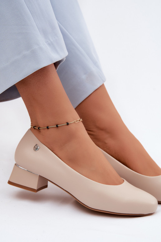 Chaussures à talons en simili cuir Sergio Leone PB417 couleur ivoire