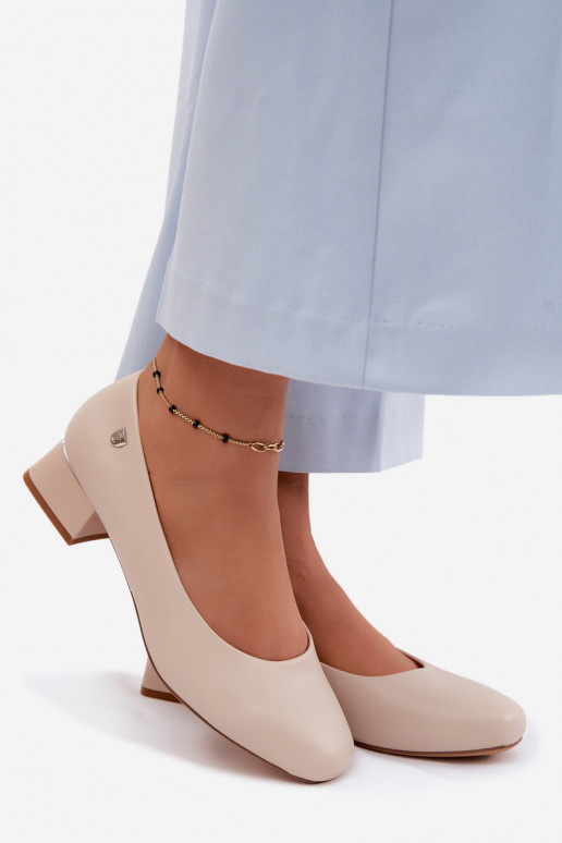 Chaussures à talons en simili cuir Sergio Leone PB417 couleur ivoire
