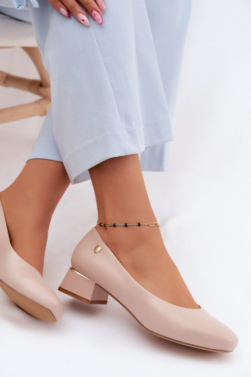 Chaussures à talons en simili cuir Sergio Leone PB417 couleur sable