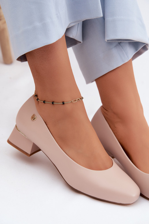 Chaussures à talons en simili cuir Sergio Leone PB417 couleur sable