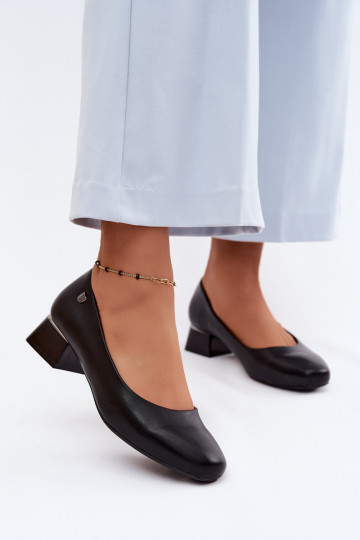 Chaussures à talons en simili cuir Sergio Leone PB417 couleur noire 2