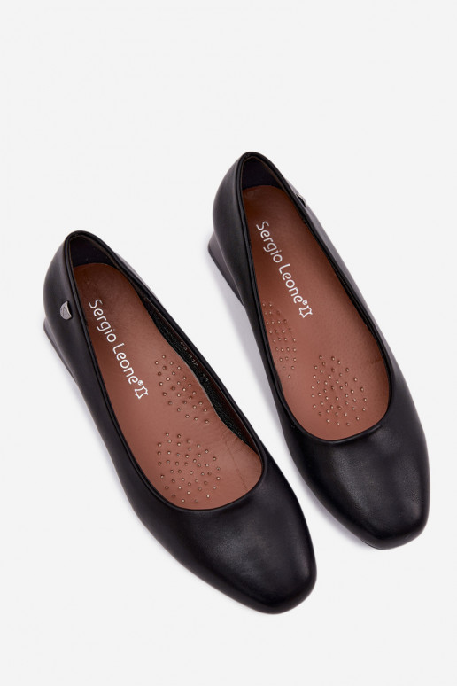 Chaussures à talons en simili cuir Sergio Leone PB417 couleur noire