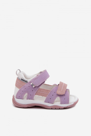 Peau Sandales en daim pour les enfants Bartek 84409-66 Couleur violette 2