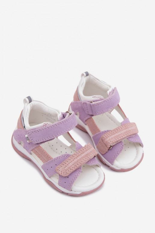 Sandales en daim Bartek 84409-66 pour enfants en violet