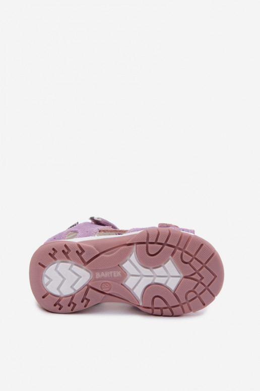 Peau Sandales en daim pour les enfants Bartek 84409-66 Couleur violette