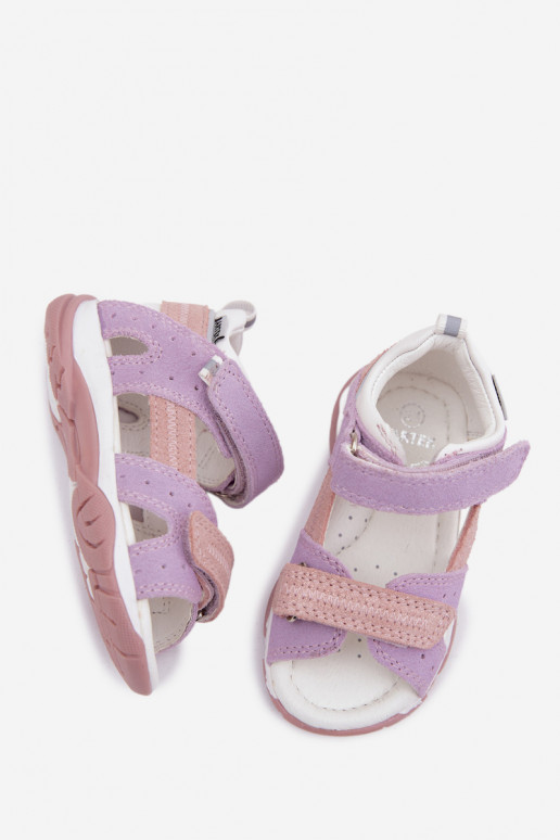 Peau Sandales en daim pour les enfants Bartek 84409-66 Couleur violette
