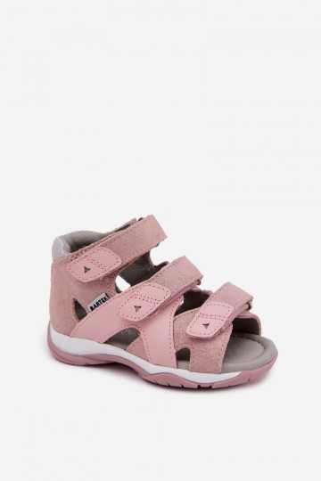 Sandales brillantes Bartek 84405-85 pour filles en rose
