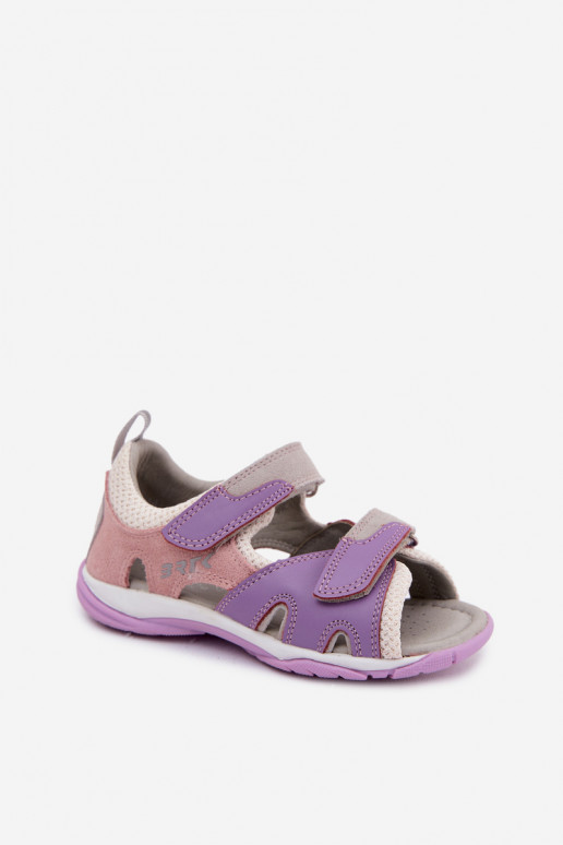 des sandales pour les enfants Peau Bartek 84413-85 Couleur violette