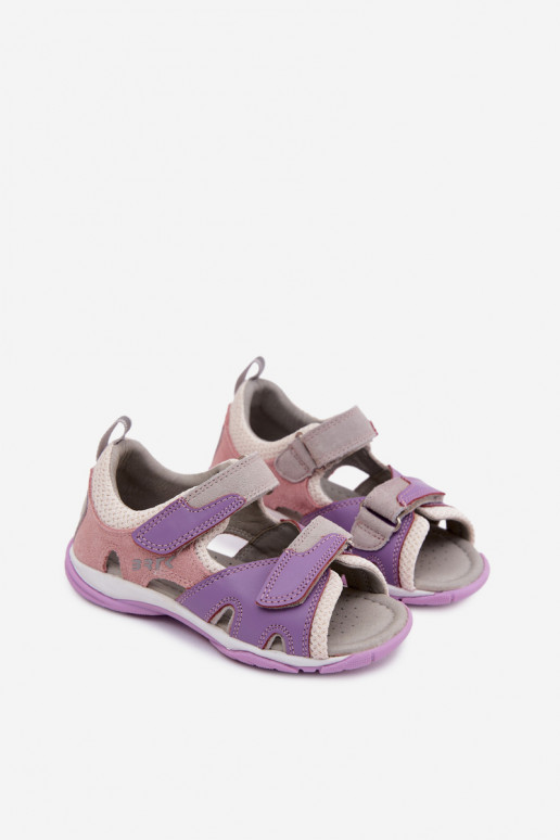 Sandales en cuir Bartek 84413-85 pour enfants en violet
