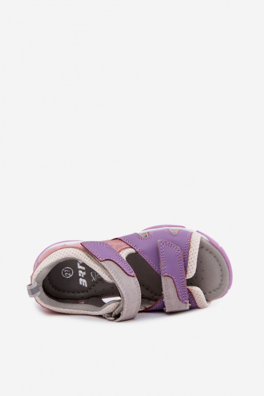 Sandales en cuir Bartek 84413-85 pour enfants en violet