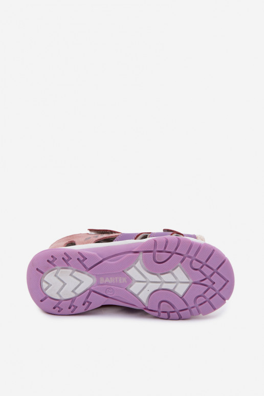 des sandales pour les enfants Peau Bartek 84413-85 Couleur violette