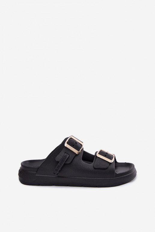 Pantoufles légères Pantoufles pour femmes avec boucles D.Franklin DFSH413001 couleur noire