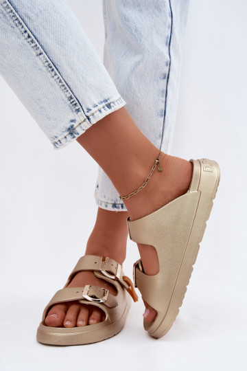 Mules légères pour femmes D.Franklin DFSH413002 couleur or 2