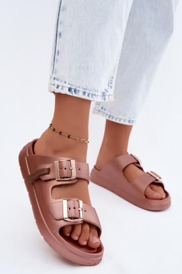 Chaussons légers pour femmes avec boucles D.Franklin DFSH413002 or rose 2
