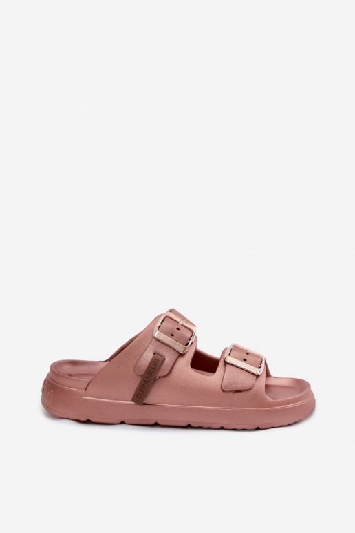 Pantoufles légères Pantoufles pour femmes avec boucles D.Franklin DFSH413002 couleur or rose