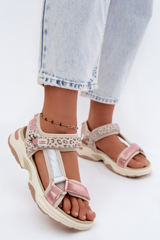 Sandales en cuir pour femmes D.Franklin DFSH406006 rose