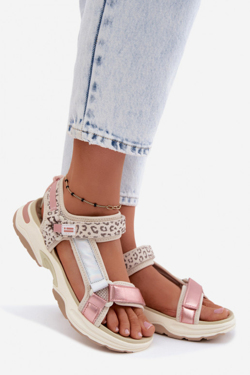 Sandales en cuir pour femmes D.Franklin DFSH406006 rose