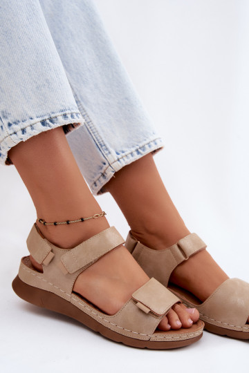 Sandales à plateforme pour femmes couleur sable Linora