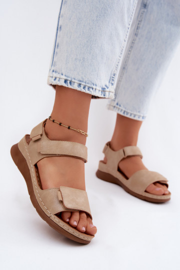 Sandales à plateforme pour femmes couleur sable Linora 2