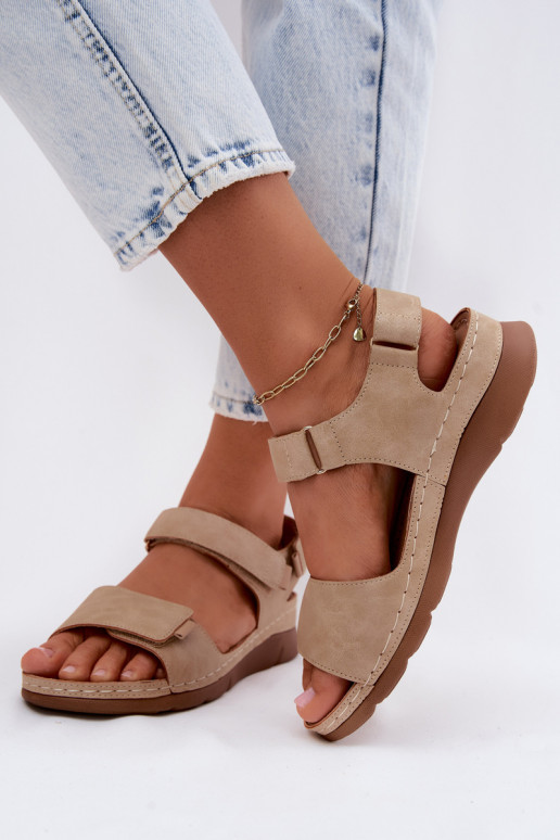 Sandales à plateforme pour femmes couleur sable Linora
